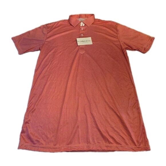 NWT Collars & Co XL-Tall Red Houndstooth Dress Collar Performance Shirt - Picture 2 of 7